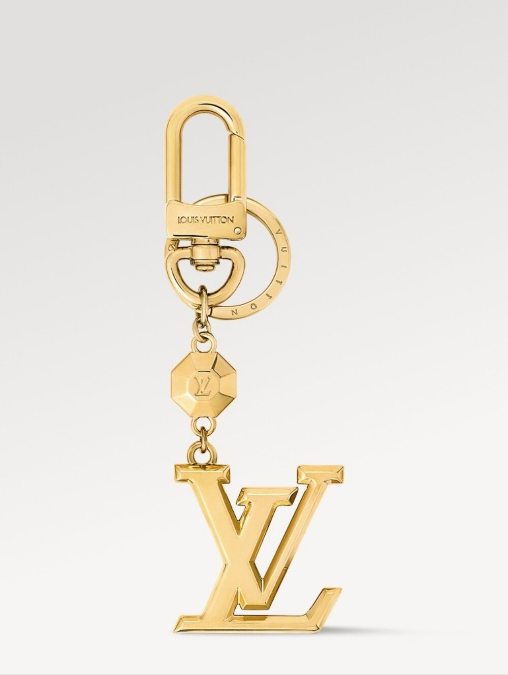 Louis Vuitton Gold LV Monogram Key Holder Charm
